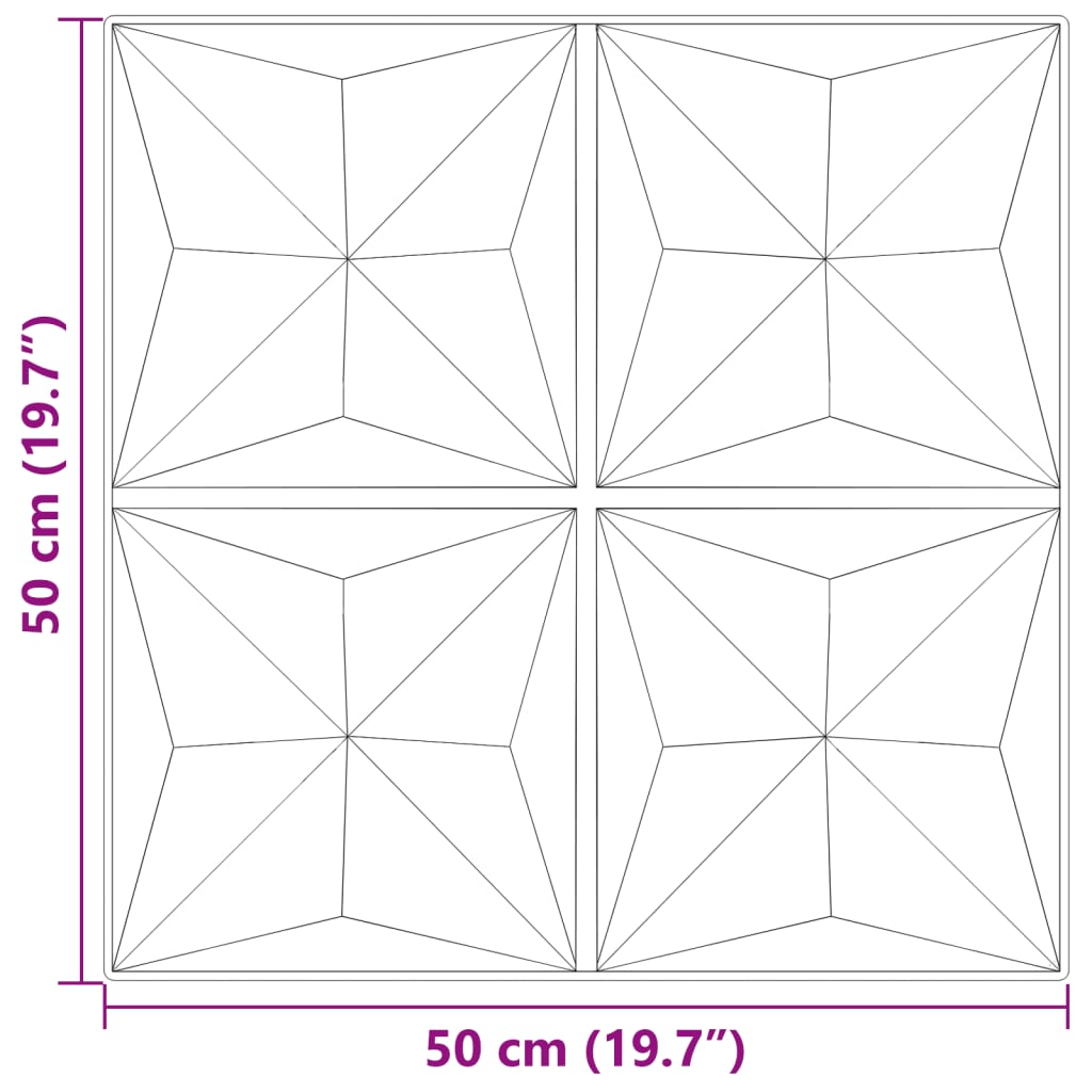 Pannelli Murali 48 pz Verdi 50x50 cm XPS 12 m² Origami 4100067