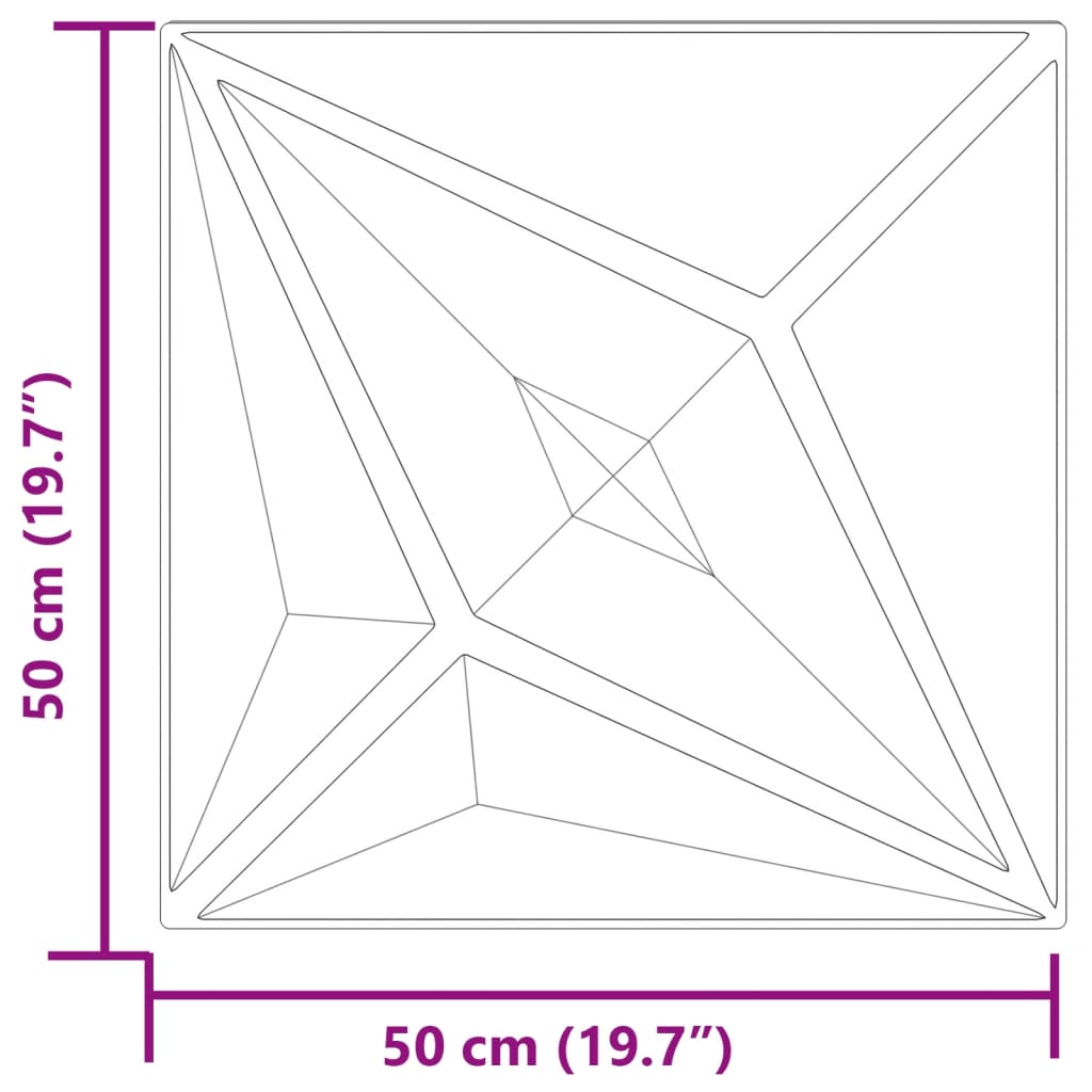 Pannelli Murali 24 pz Grigi 50x50 cm XPS 6 m² Stella 4100069