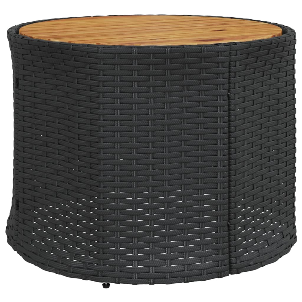 Divano Giardino Tavolo e Cuscini Semicircolare Nero Polyrattan 3318521