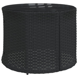 Divano Giardino Tavolo e Cuscini Semicircolare Nero Polyrattan 3318526