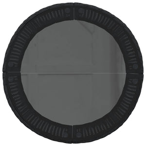 Divano Giardino Tavolo e Cuscini Semicircolare Nero Polyrattan 3318526