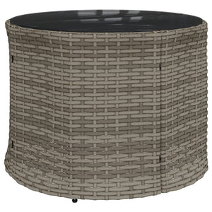 Divano Giardino Tavolo Cuscini Semicircolare Grigio Polyrattan 3318527