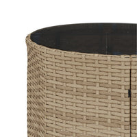 Divano Giardino Tavolo e Cuscini Semicircolare Beige Polyrattan 3318528