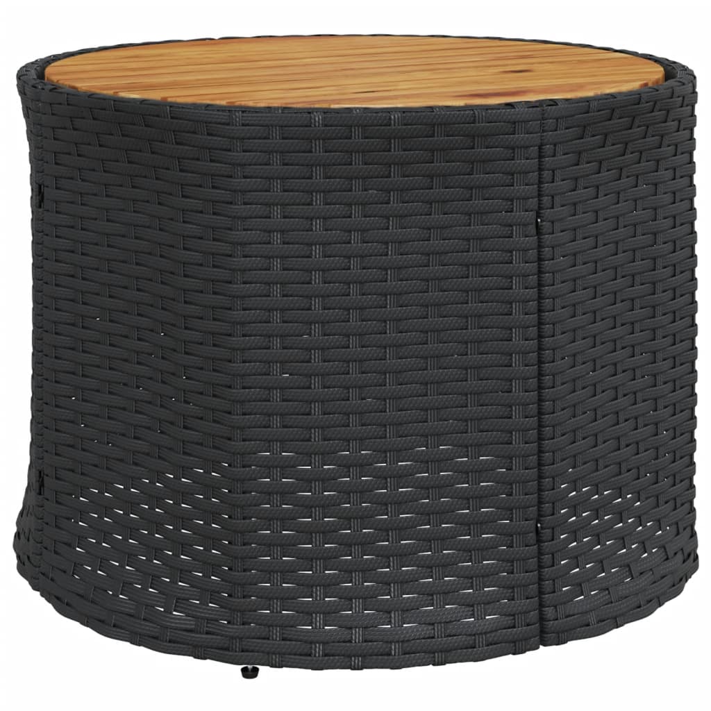 Divano Giardino con Tavolo e Cuscini Circolare Nero Polyrattan 3318539