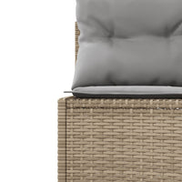 Divano Giardino con Tavolo e Cuscini Circolare Beige Polyrattan 3318546