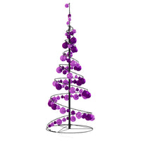 Cono Luminoso Albero Natale Palline 80 LED Bianco Caldo 120 cm 3318553