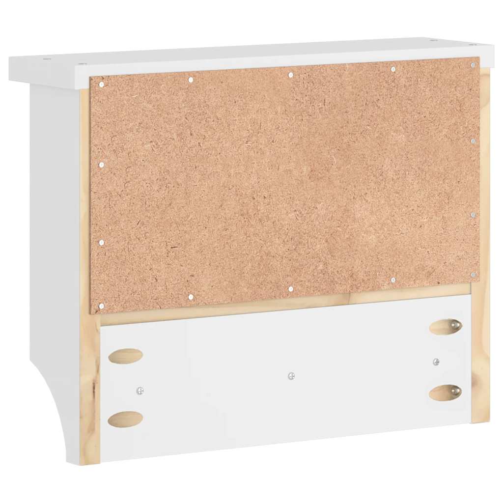 Appendiabiti da Parete SANDNES Bianco 45x12x35 cm Legno di Pino 4010453