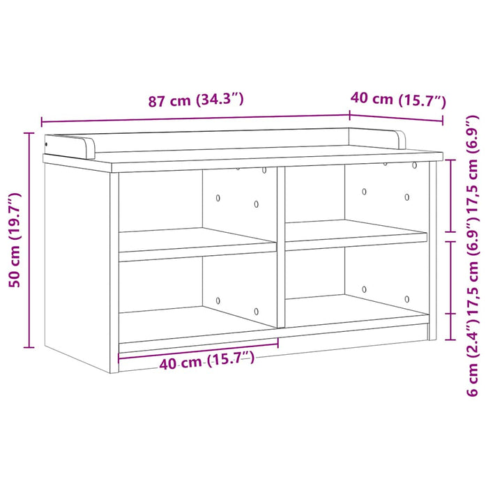 Panca da Corridoio SANDNES 87x40x50 cm Legno Massello di Pino 4010458