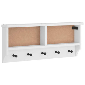 Appendiabiti da Parete SANDNES Bianco 87x12x35 cm Legno di Pino 4010471