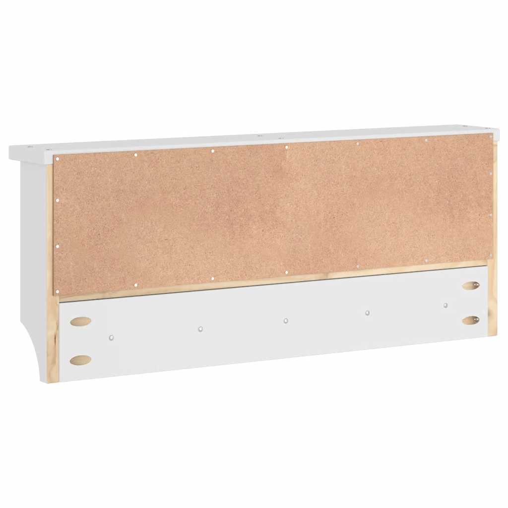 Appendiabiti da Parete SANDNES Bianco 87x12x35 cm Legno di Pino 4010471