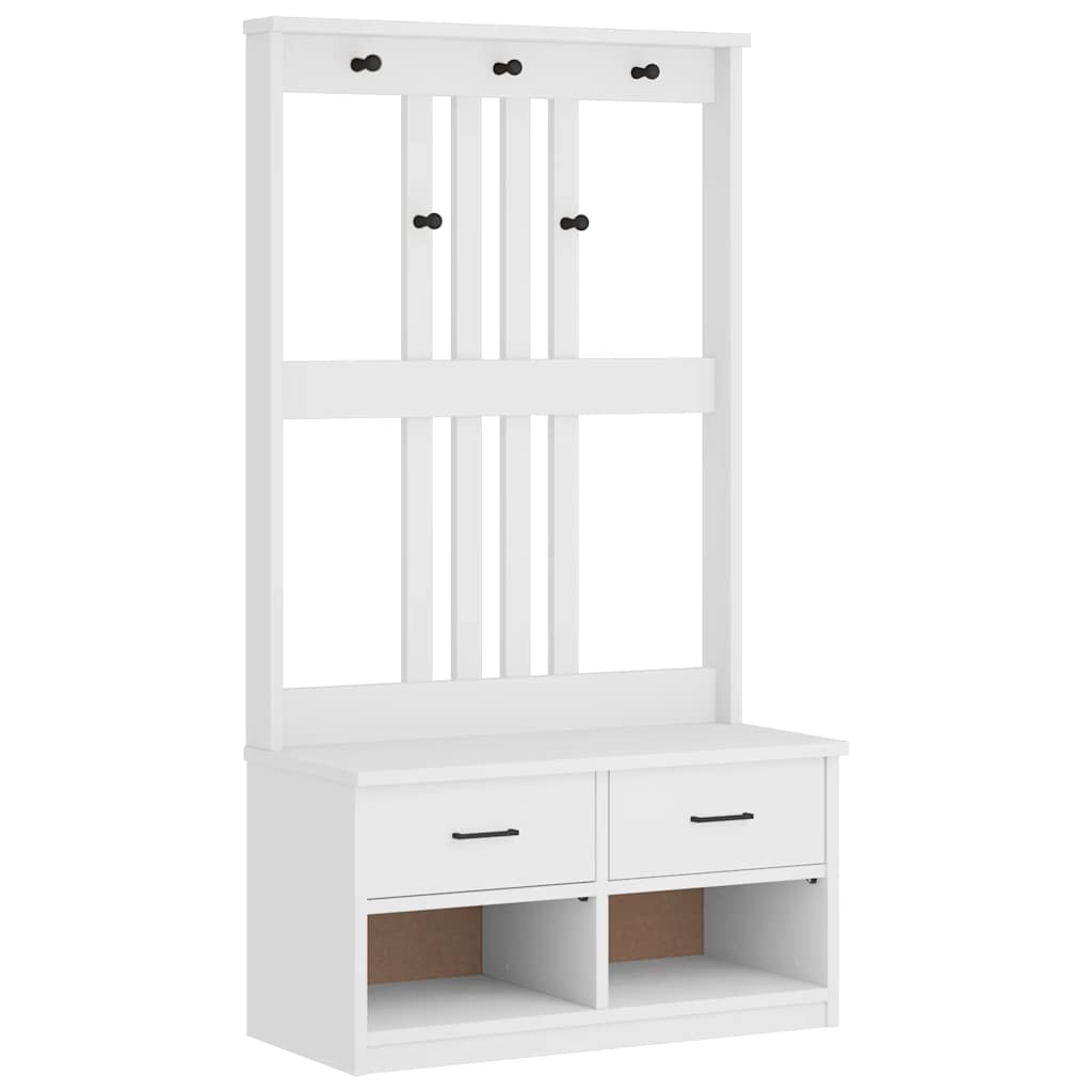 Albero da Ingresso SANDENS Bianco 87x40x159,5 cm Legno di Pino 4010492