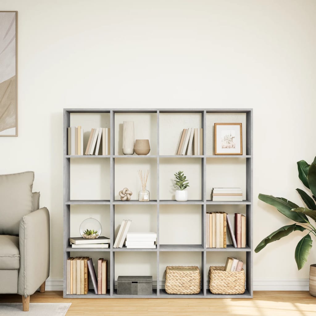 Libreria Grigio Cemento 137,5x29x137,5 cm in Legno Multistrato 3310292