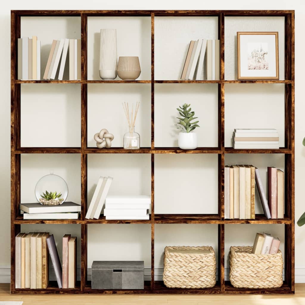 Libreria Rovere Fumo 137,5x29x137,5 cm in Legno Multistrato 3310293