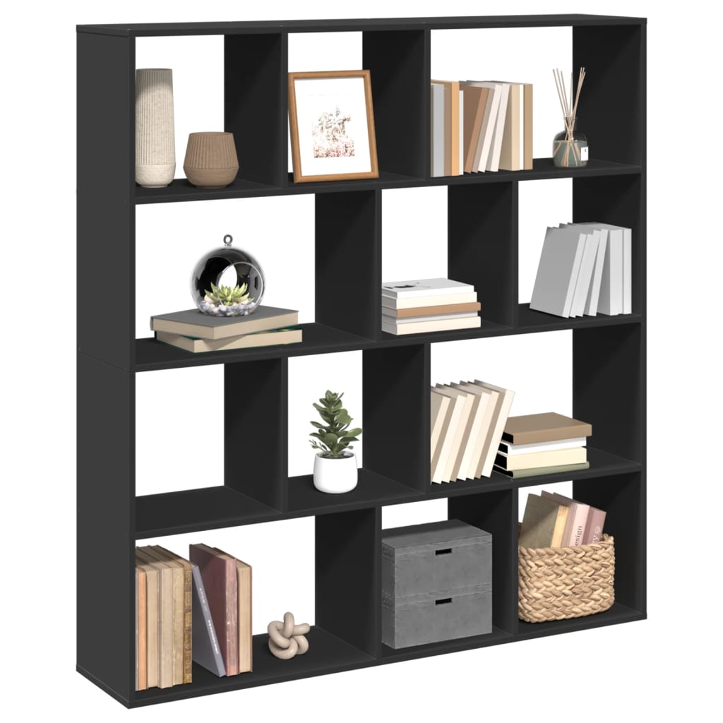 Libreria Nera 132x29x141,5 cm in Legno Multistrato 3310308