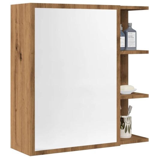 Mobile Bagno con Specchio Rovere 62,5x20,5x64 cm Multistrato 856178