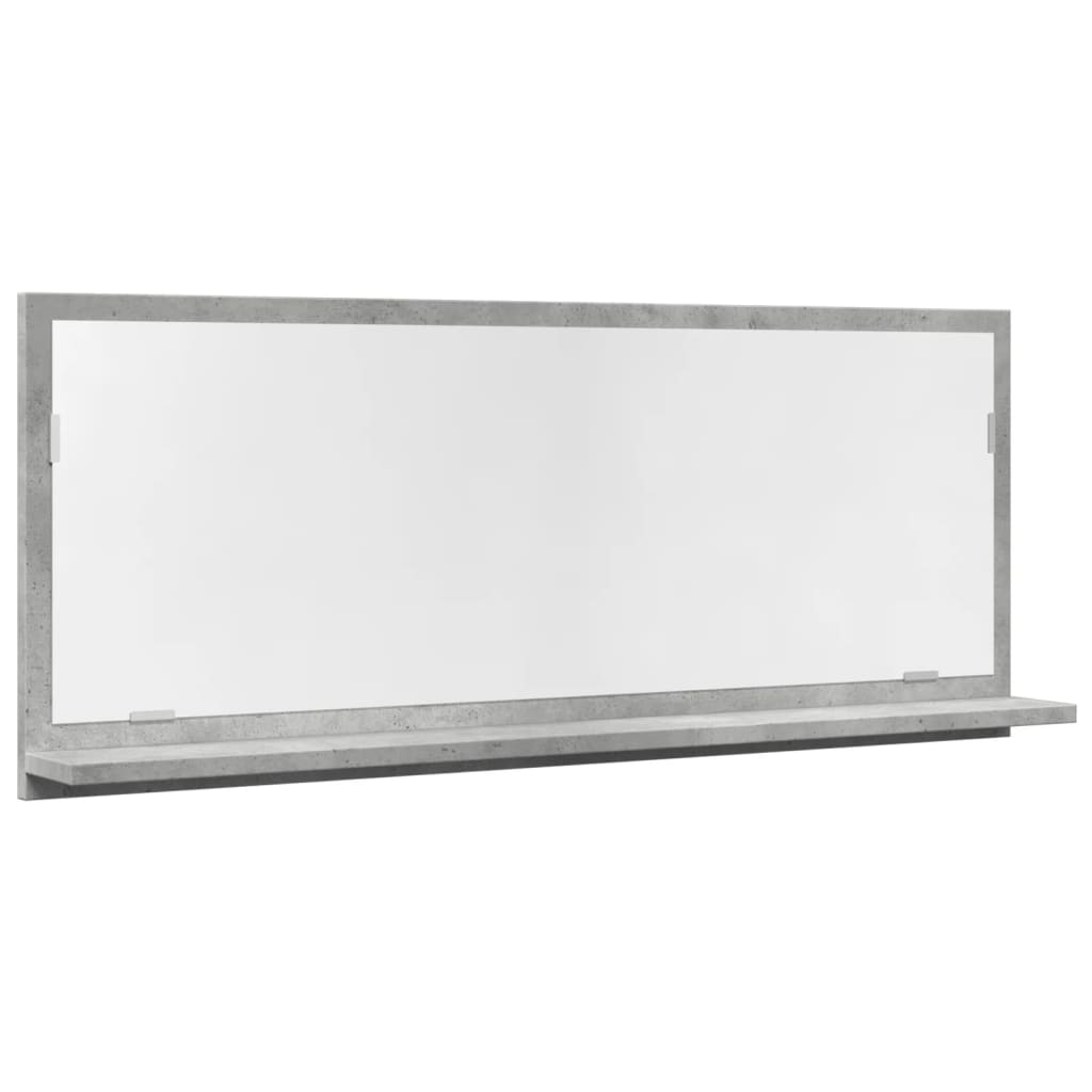 Mobile Bagno con Specchio Grigio Cemento 90x11x37 cm Truciolato 856201