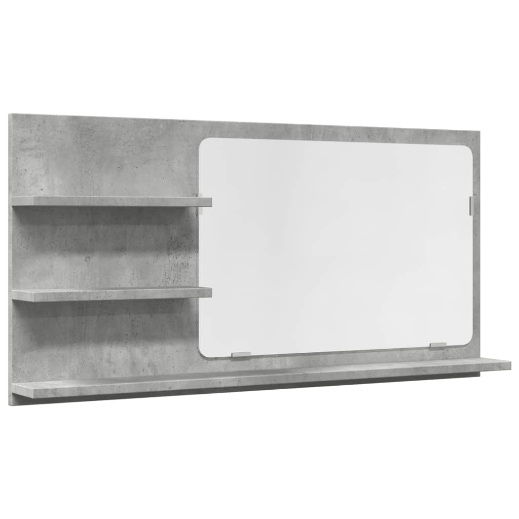 Mobile Bagno con Specchio Grigio Cemento 90x11x45 cm Truciolato 856260