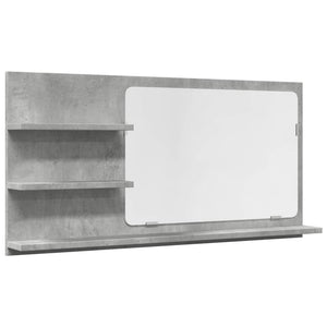 Mobile Bagno con Specchio Grigio Cemento 90x11x45 cm Truciolato 856260