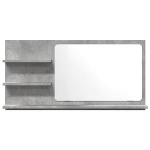 Mobile Bagno con Specchio Grigio Cemento 90x11x45 cm Truciolato 856260