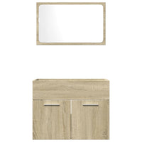 Set Mobili da Bagno 2 pz Rovere Sonoma in Legno Multistrato 856372