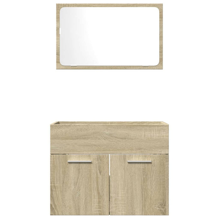 Set Mobili da Bagno 2 pz Rovere Sonoma in Legno Multistrato 856372