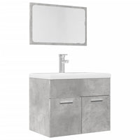 Set Mobili da Bagno 2 pz Grigio Cemento in Legno Multistrato 856373