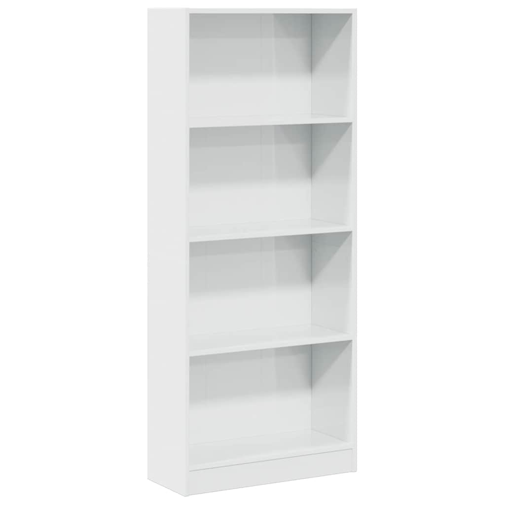 Libreria Bianco Lucido 60x24x143 cm in Legno Multistrato 858311