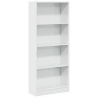 Libreria Bianco Lucido 60x24x143 cm in Legno Multistrato 858311