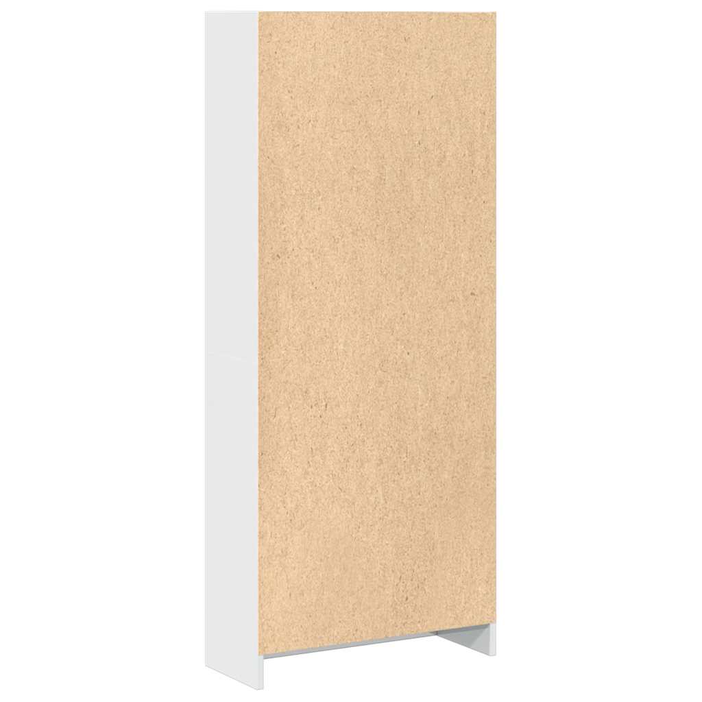 Libreria Bianco Lucido 60x24x143 cm in Legno Multistrato 858311