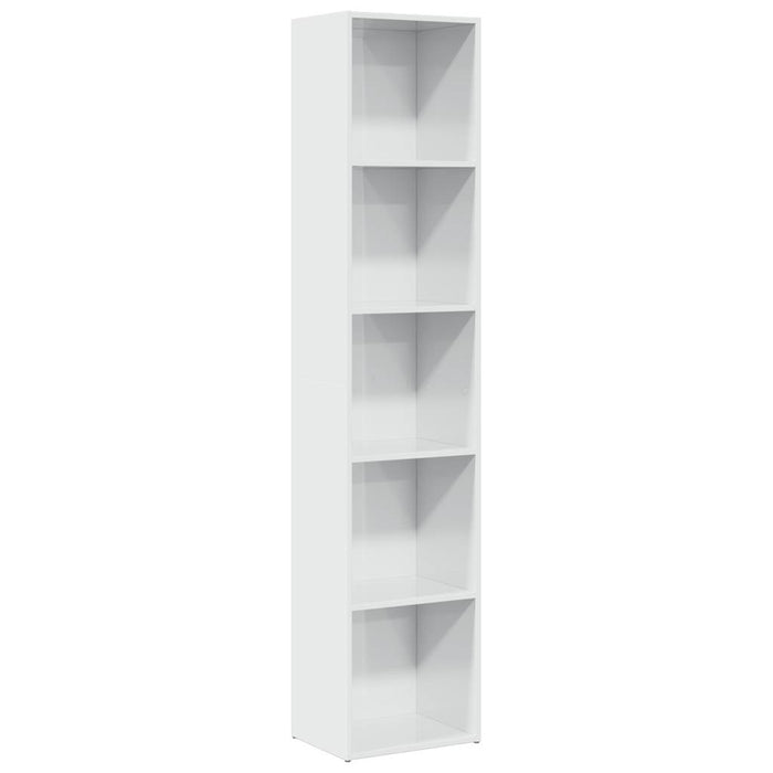 Libreria Bianco Lucido 40x30x189 cm in Legno Multistrato 858313