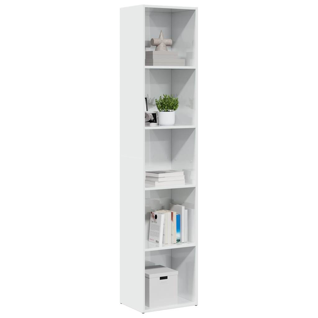 Libreria Bianco Lucido 40x30x189 cm in Legno Multistrato 858313