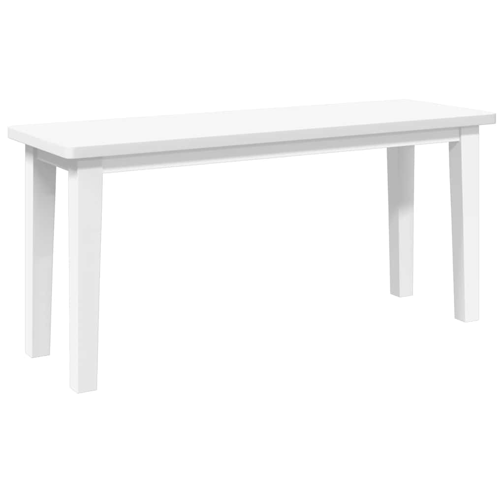 Panca 90 cm Bianco in Legno Massello di Hevea 4102599