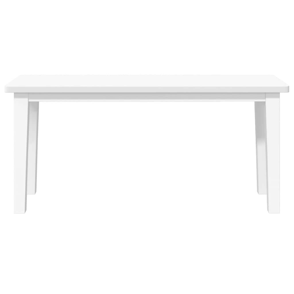 Panca 90 cm Bianco in Legno Massello di Hevea 4102599