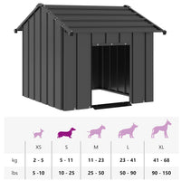 Casetta per Cani con Tetto 85x107x81 cm Acciaio Zincato 4100913