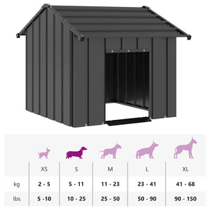 Casetta per Cani con Tetto 85x107x81 cm Acciaio Zincato 4100913