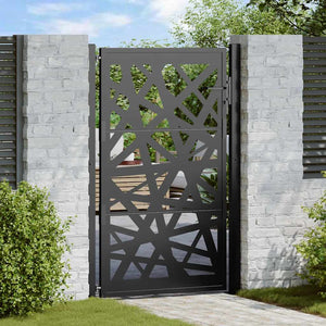 Cancello Giardino Nero 105x155 cm in Acciaio Design Leggero 4100951