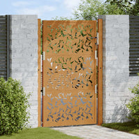 Cancello da Giardino 105x155 cm Acciaio Corten Design a Foglia 4100966