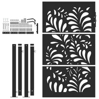 Cancello Giardino Nero 105x155 cm in Acciaio Design Ondulato 4100971