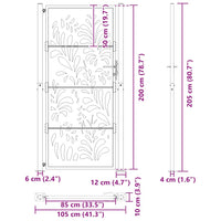 Cancello Giardino Nero 105x205 cm in Acciaio Design Ondulato 4100973