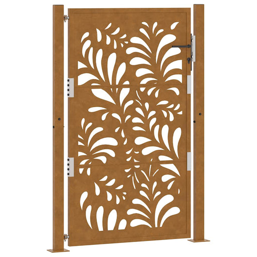 Cancello da Giardino 105x155 cm Acciaio Corten Design Ondulato 4100976