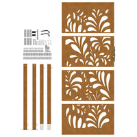 Cancello da Giardino 105x205 cm Acciaio Corten Design Ondulato 4100978