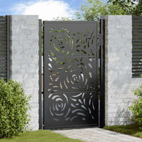 Cancello Giardino Nero 105x155 cm in Acciaio Design a Fiamma 4100991