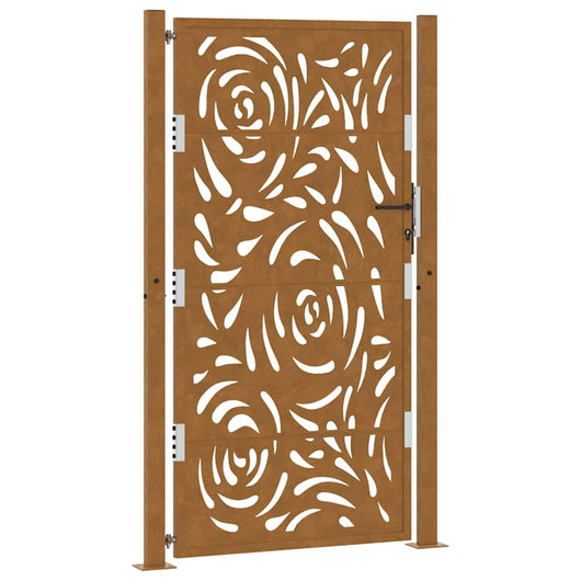 Cancello da Giardino 105x180 cm Acciaio Corten Design a Fiamma 4100997