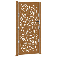 Cancello da Giardino 105x205 cm Acciaio Corten Design a Fiamma 4100998