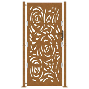 Cancello da Giardino 105x205 cm Acciaio Corten Design a Fiamma 4100998