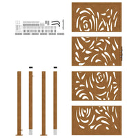 Cancello da Giardino 105x205 cm Acciaio Corten Design a Fiamma 4100998