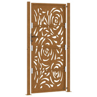 Cancello da Giardino 105x205 cm Acciaio Corten Design a Fiamma 4100998