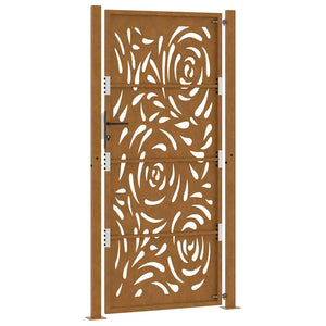 Cancello da Giardino 105x205 cm Acciaio Corten Design a Fiamma 4100998