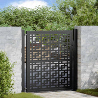 Cancello Giardino Nero 105x105 cm in Acciaio Design a Croce 4100999