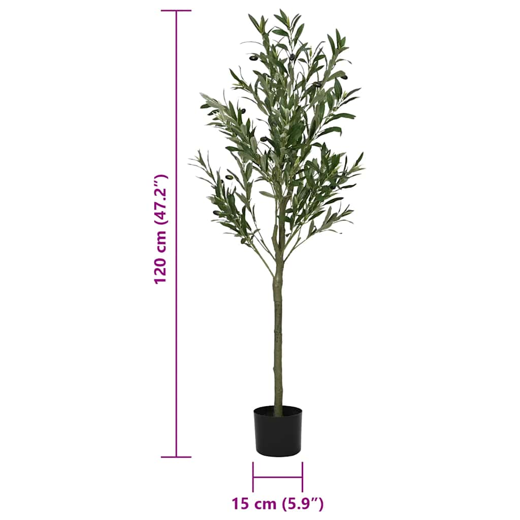 Albero Ulivo Artificiale 450 Foglie 120 cm Verde 4103571